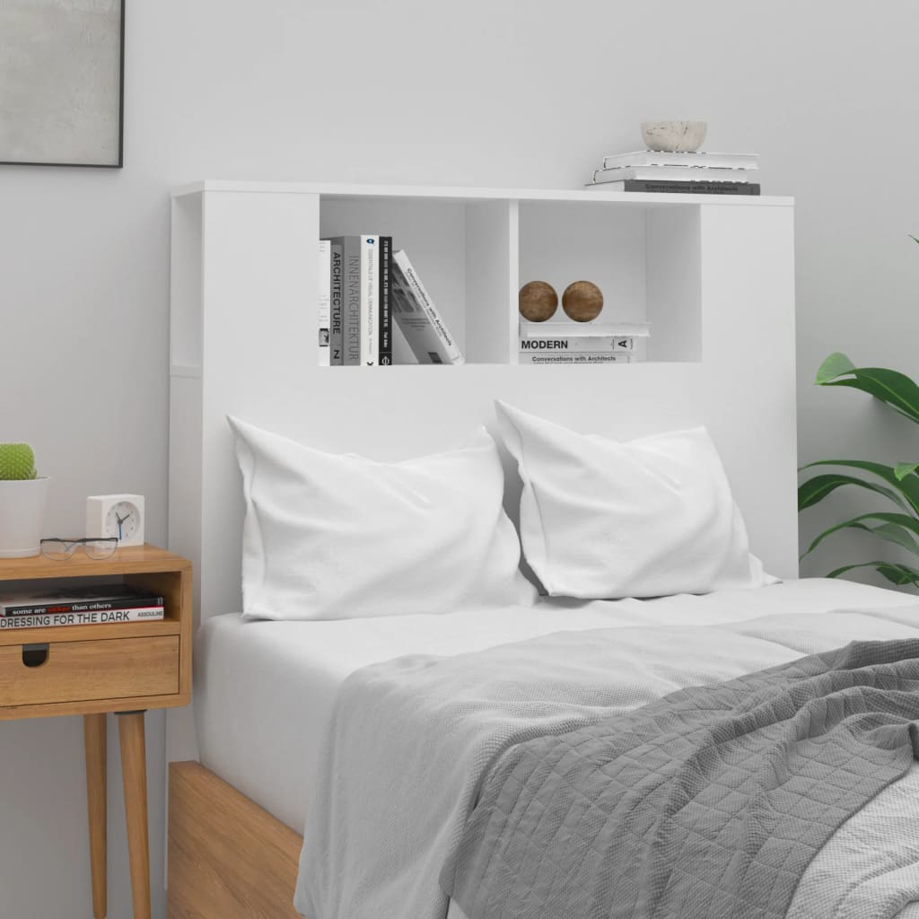 vidaXL Headboard Cabinet White 100x18.5x104.5 cm