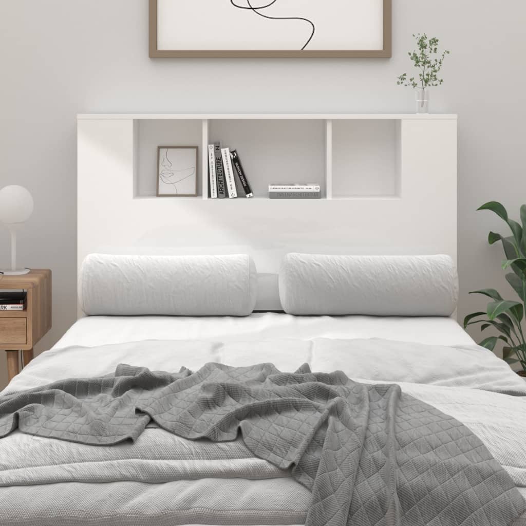 vidaXL Headboard Cabinet High Gloss White 120x18.5x104.5 cm