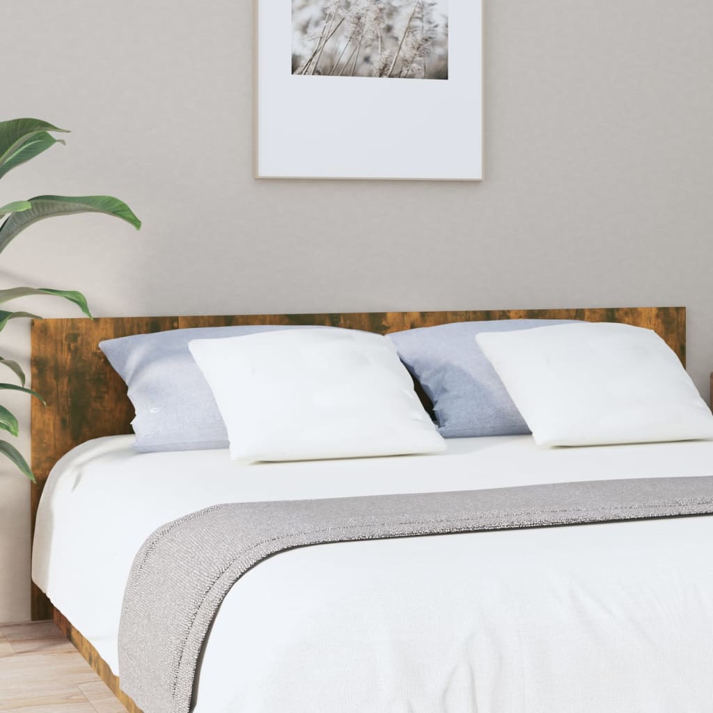vidaXL Bed Headboard Smoked Oak 200x1.5x80 cm Engineered Wood