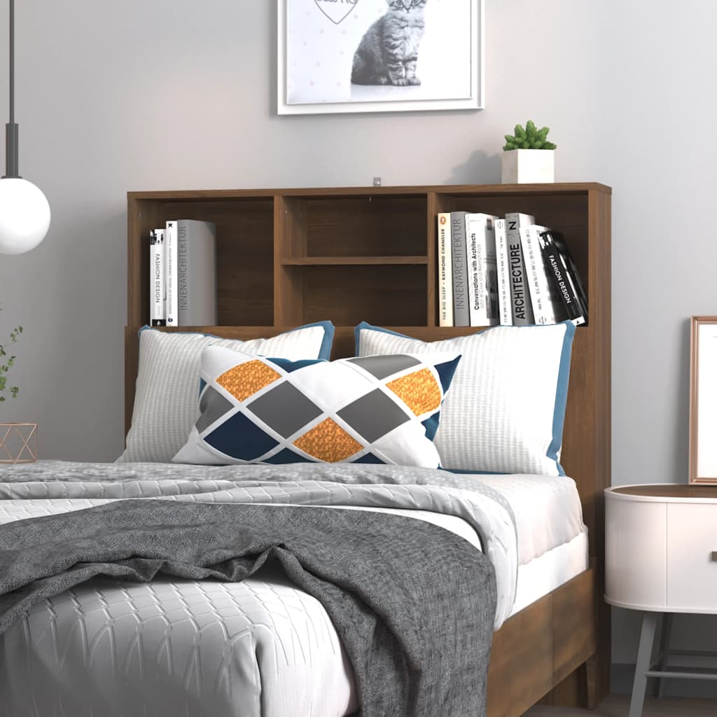 vidaXL Headboard Cabinet Brown Oak 100x19x103.5 cm