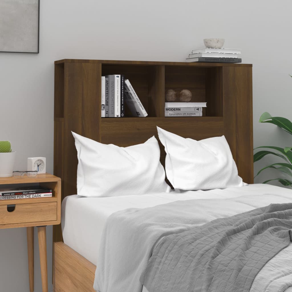 vidaXL Headboard Cabinet Brown Oak 100x18.5x104.5 cm