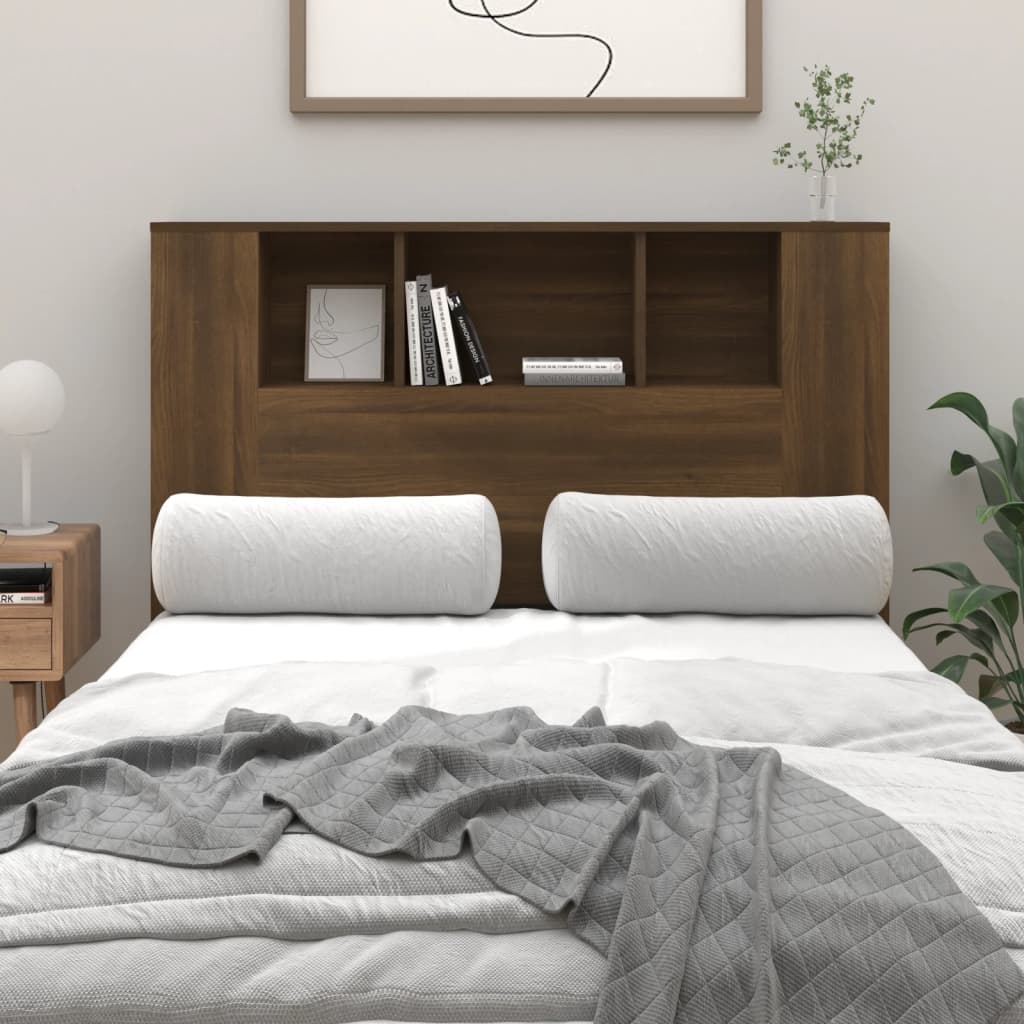 vidaXL Headboard Cabinet Brown Oak 120x18.5x104.5 cm