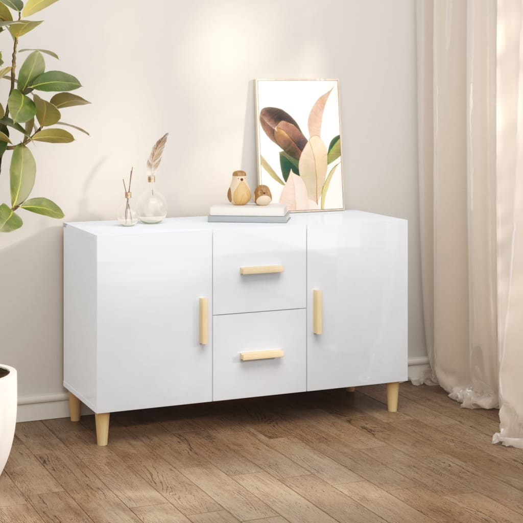 vidaXL Sideboard High Gloss White 100x36x60 cm Engineered Wood