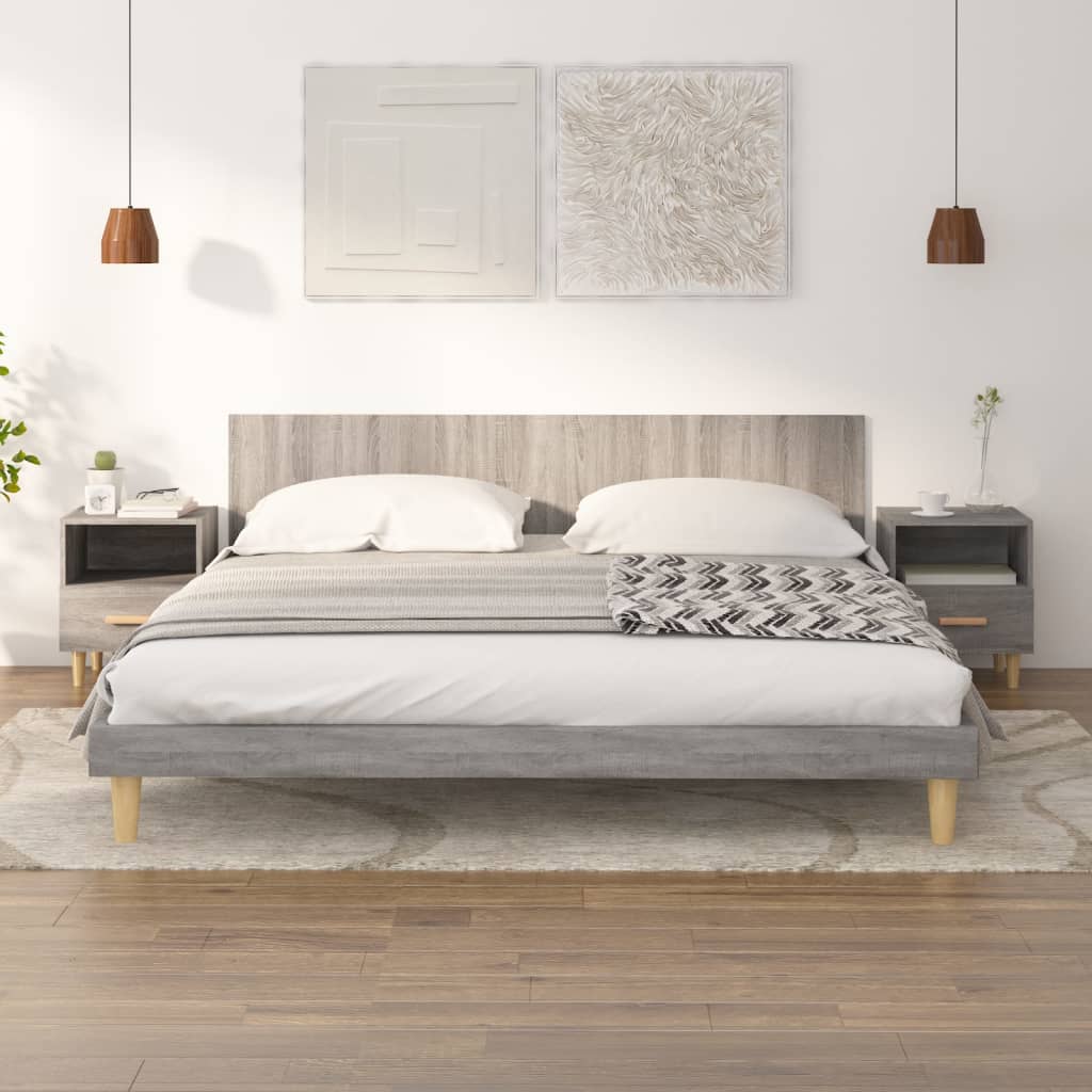vidaXL Bedside Cabinets 2 pcs Grey Sonoma 40x35x47 cm