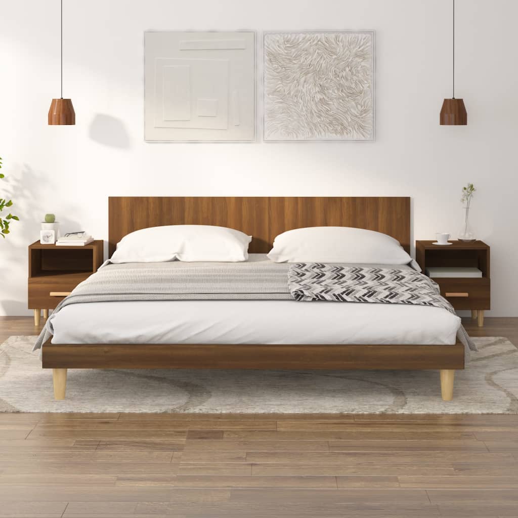 vidaXL Bedside Cabinets 2 pcs Brown Oak 40x35x47 cm