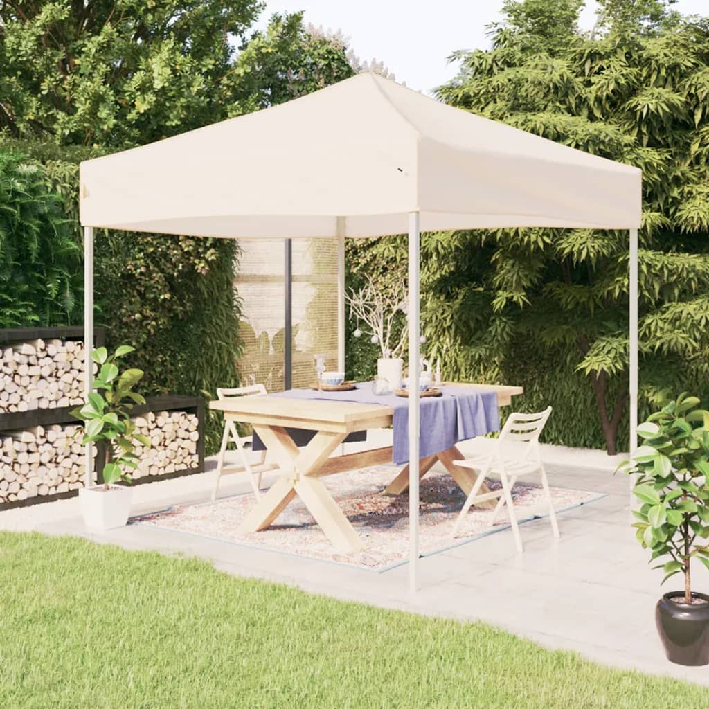 vidaXL Folding Party Tent Cream 3x3 m