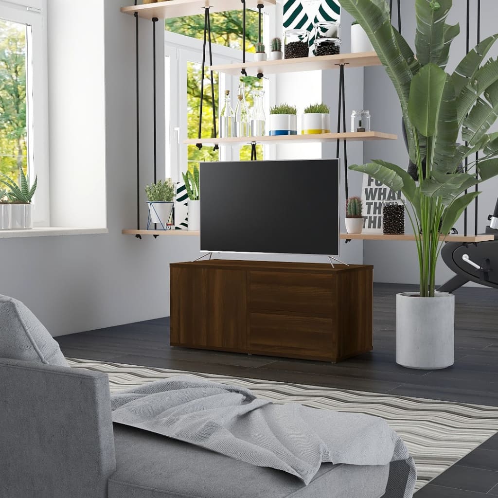 vidaXL TV Cabinet Brown Oak 80x34x36 cm Engineered Wood