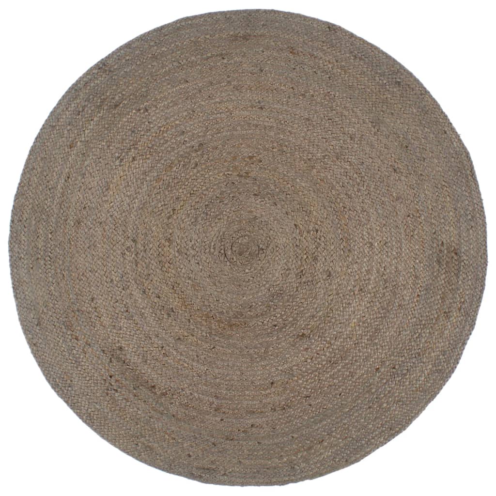 vidaXL Handmade Rug Jute Round 180 cm Grey