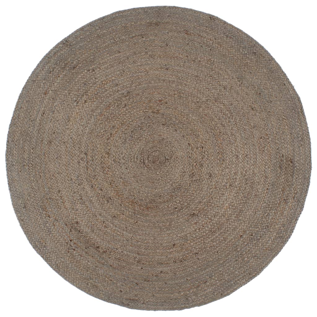 vidaXL Handmade Rug Jute Round 240 cm Grey