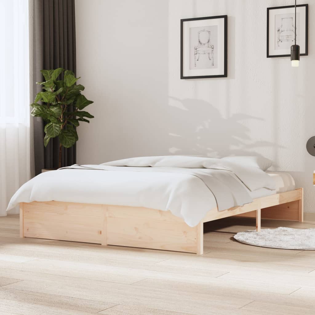 vidaXL Bed Frame Solid Wood 140x200 cm