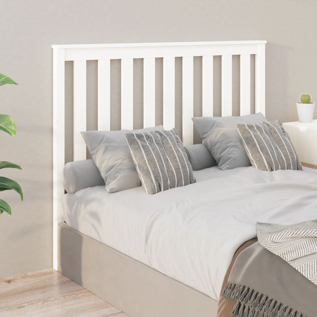 vidaXL Bed Headboard White 146x6x101 cm Solid Wood Pine