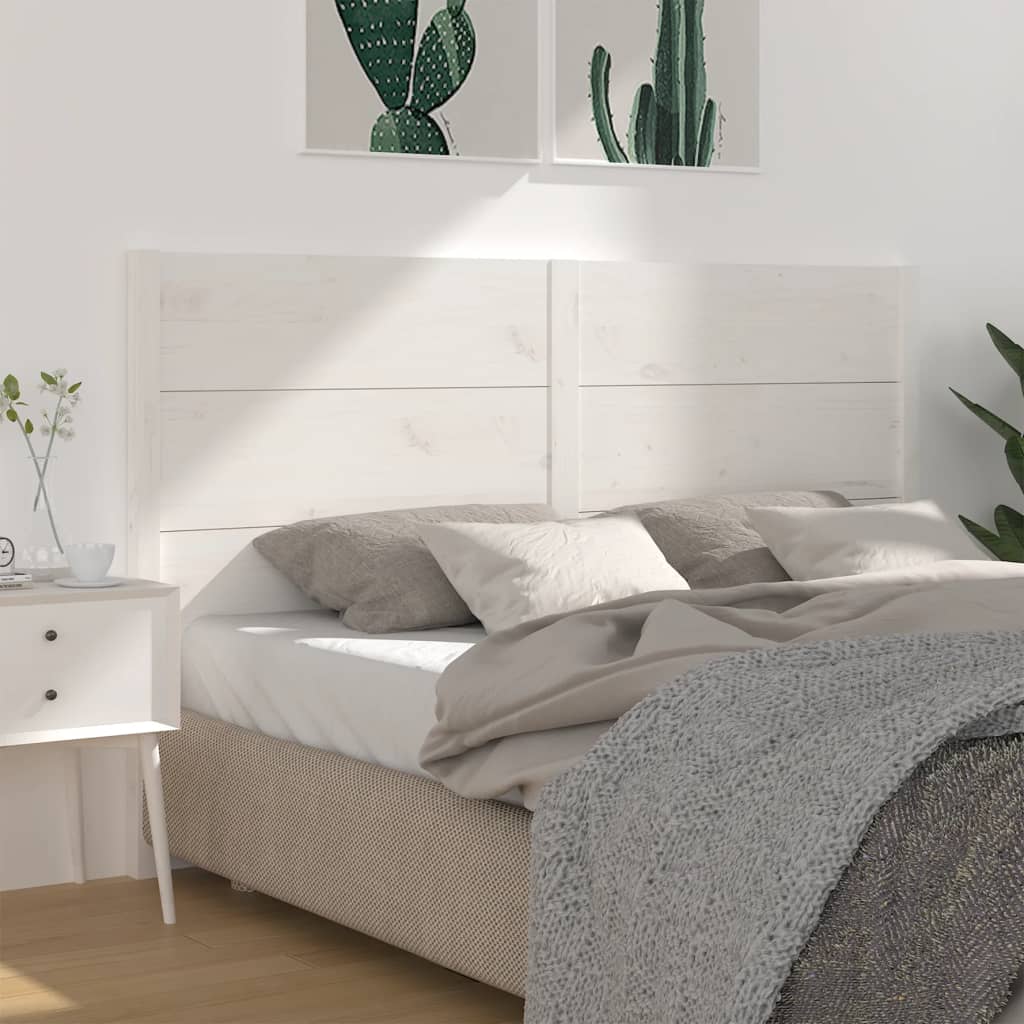 vidaXL Headboard White 126x4x100 cm Solid Wood Pine