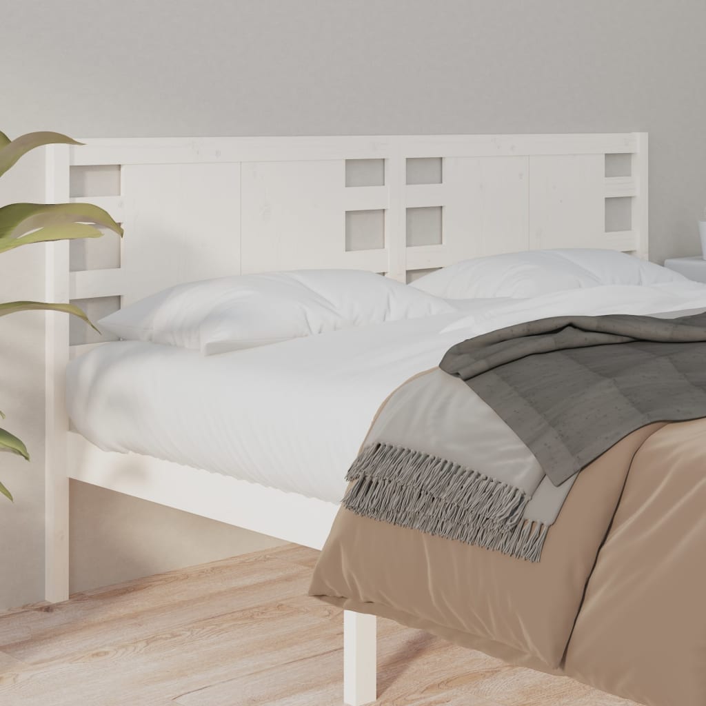 vidaXL Headboard White 141x4x100 cm Solid Wood Pine