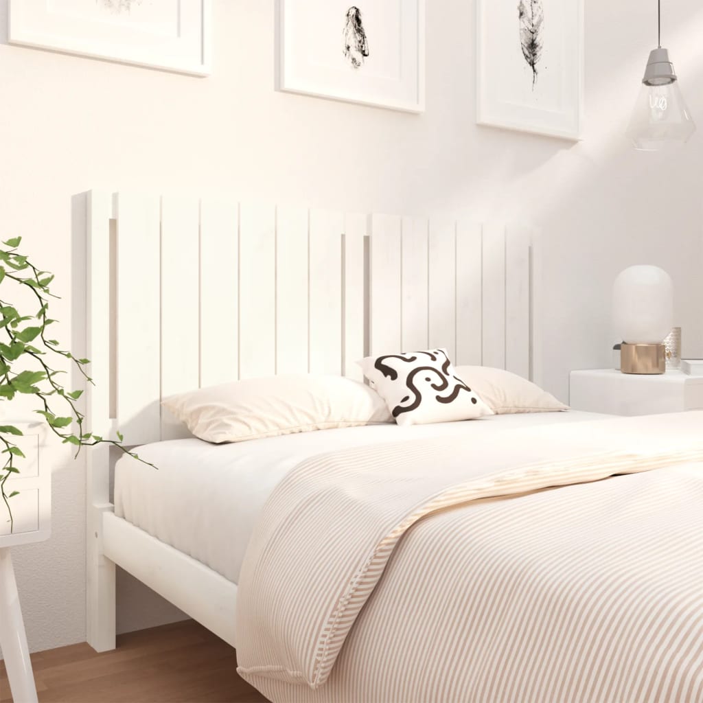 vidaXL Bed Headboard White 140.5x4x100 cm Solid Wood Pine