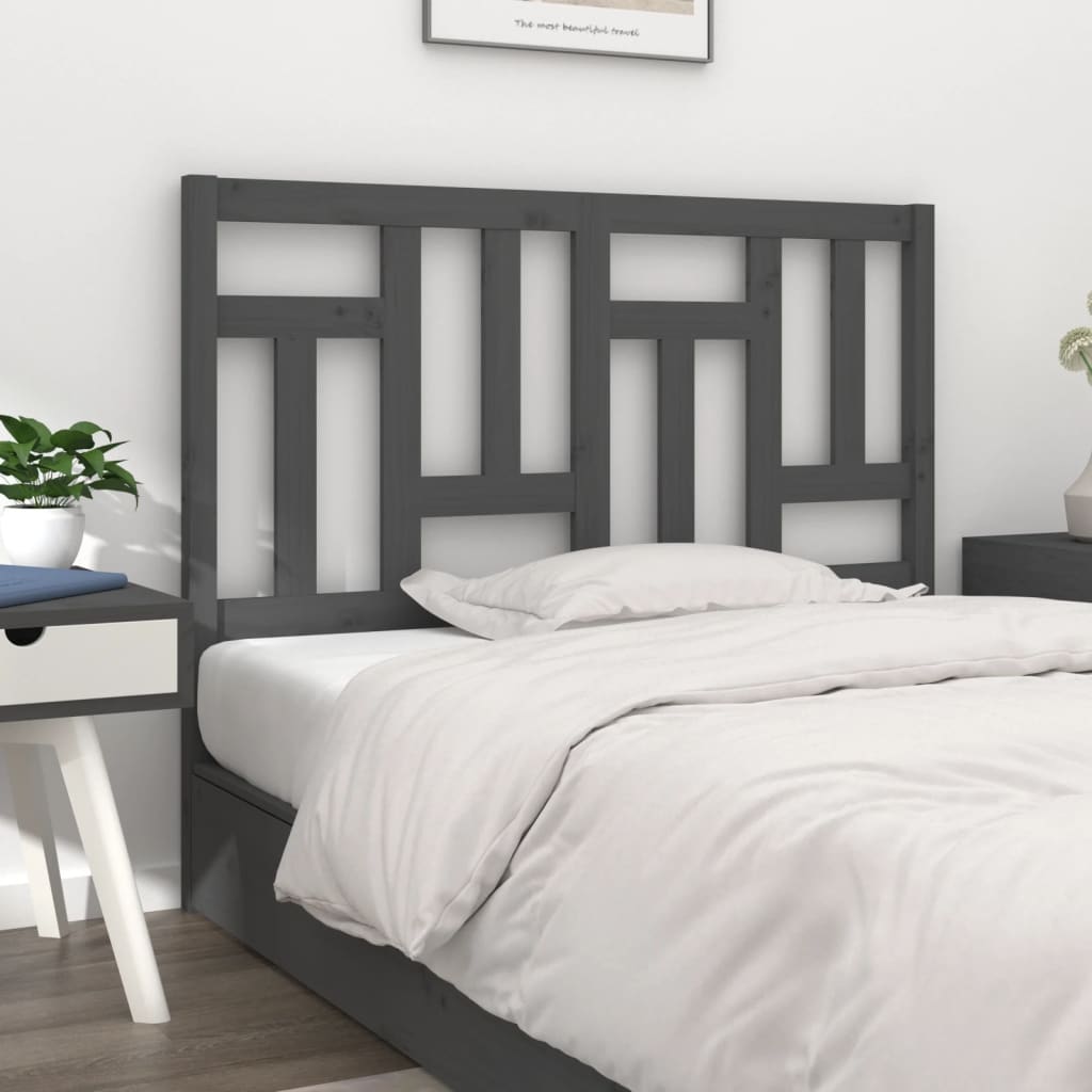 vidaXL Bed Headboard Grey 155.5x4x100 cm Solid Wood Pine
