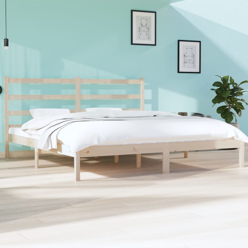 vidaXL Bed Frame Solid Wood Pine 180x200 cm Super King Size