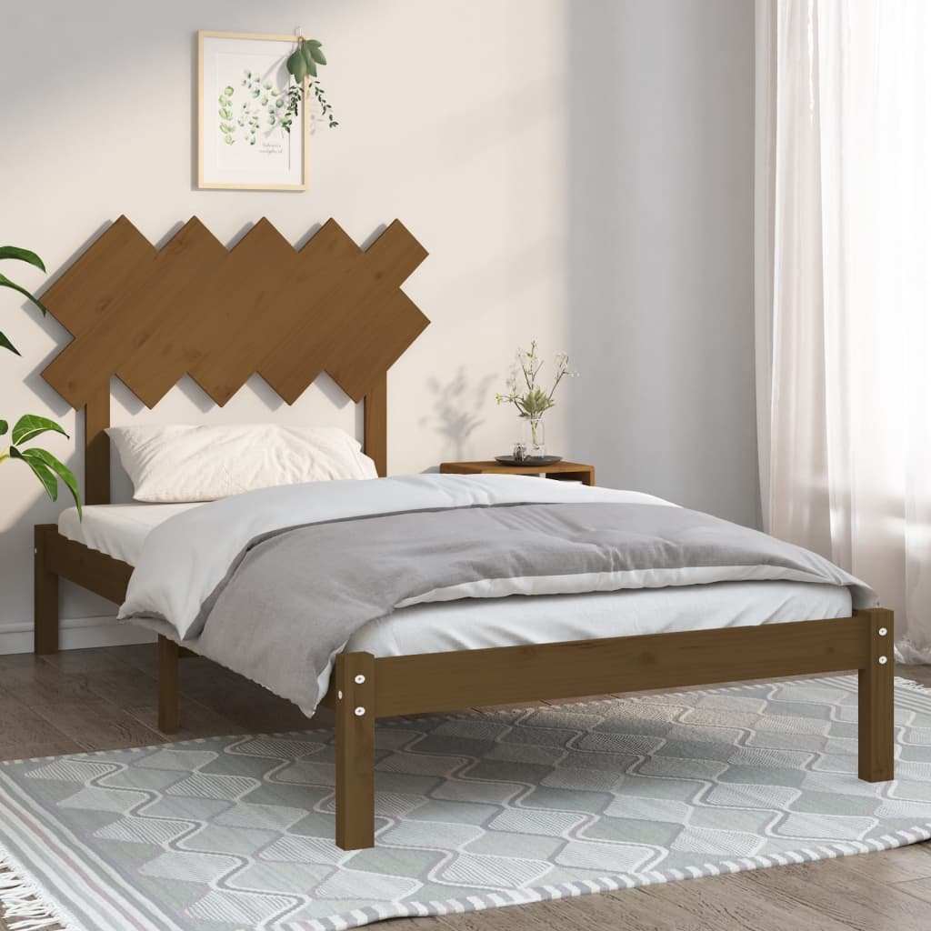 vidaXL Bed Frame Honey Brown 100x200 cm Solid Wood