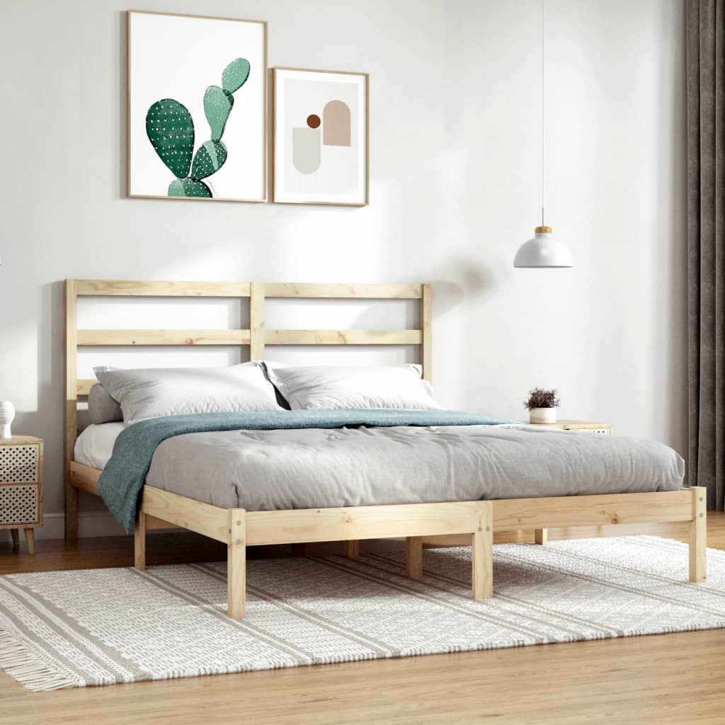 vidaXL Bed Frame Solid Wood 135x190 cm Double