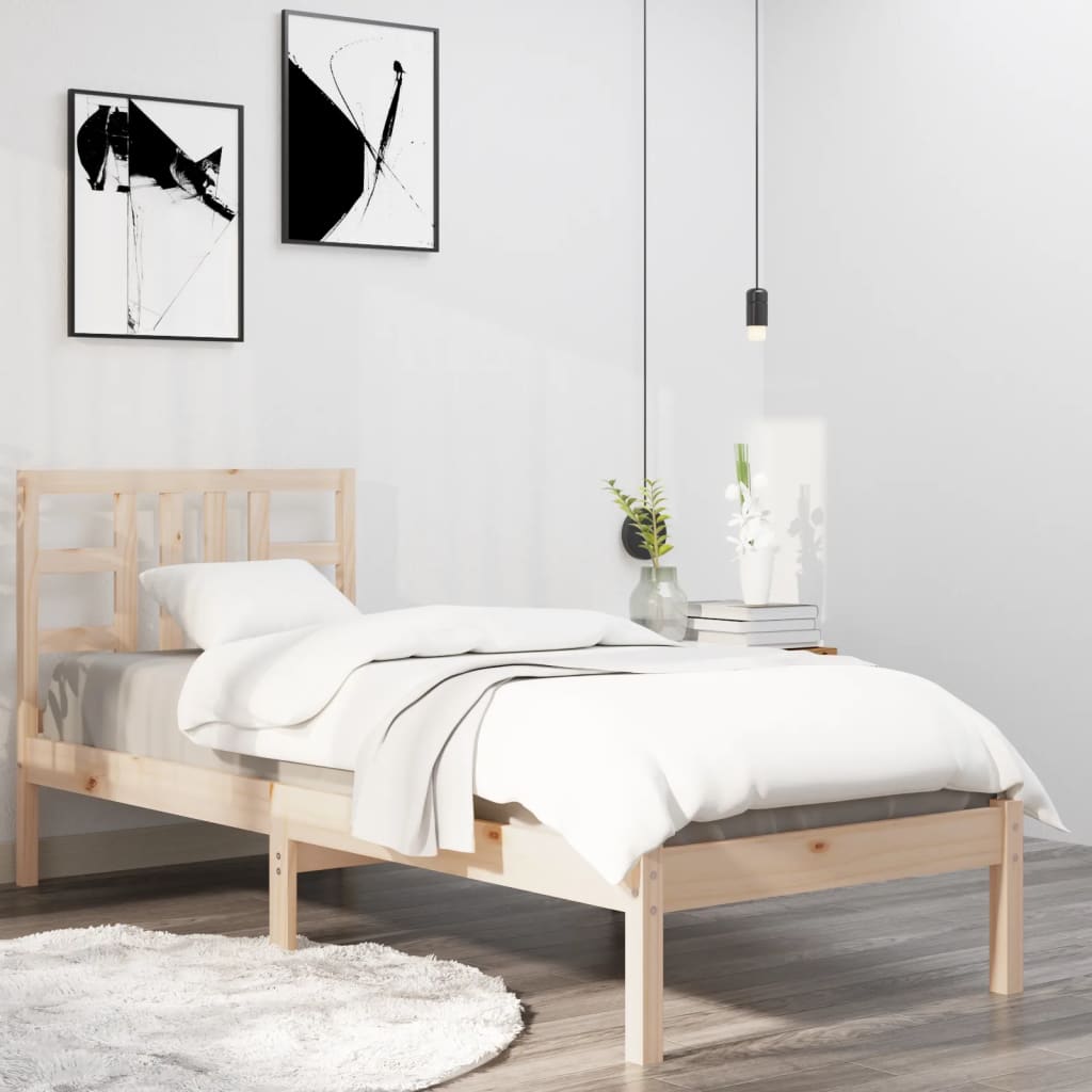 vidaXL Bed Frame Solid Wood 90x190 cm Single