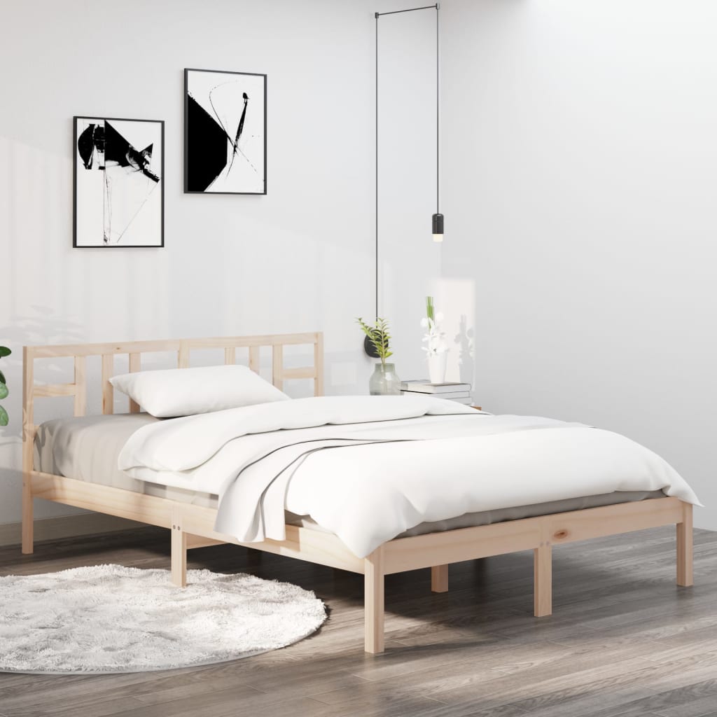 vidaXL Bed Frame Solid Wood 120x190 cm Small Double