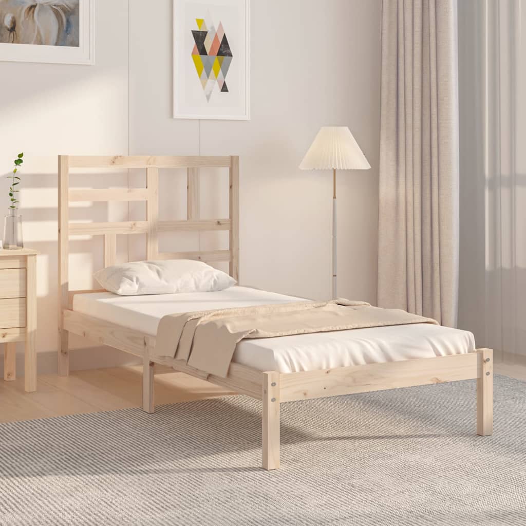 vidaXL Bed Frame Solid Wood 90X190 cm Single