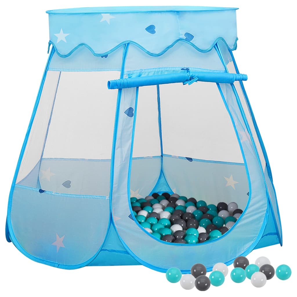 vidaXL Children Play Tent with 250 Balls Blue 102x102x82 cm