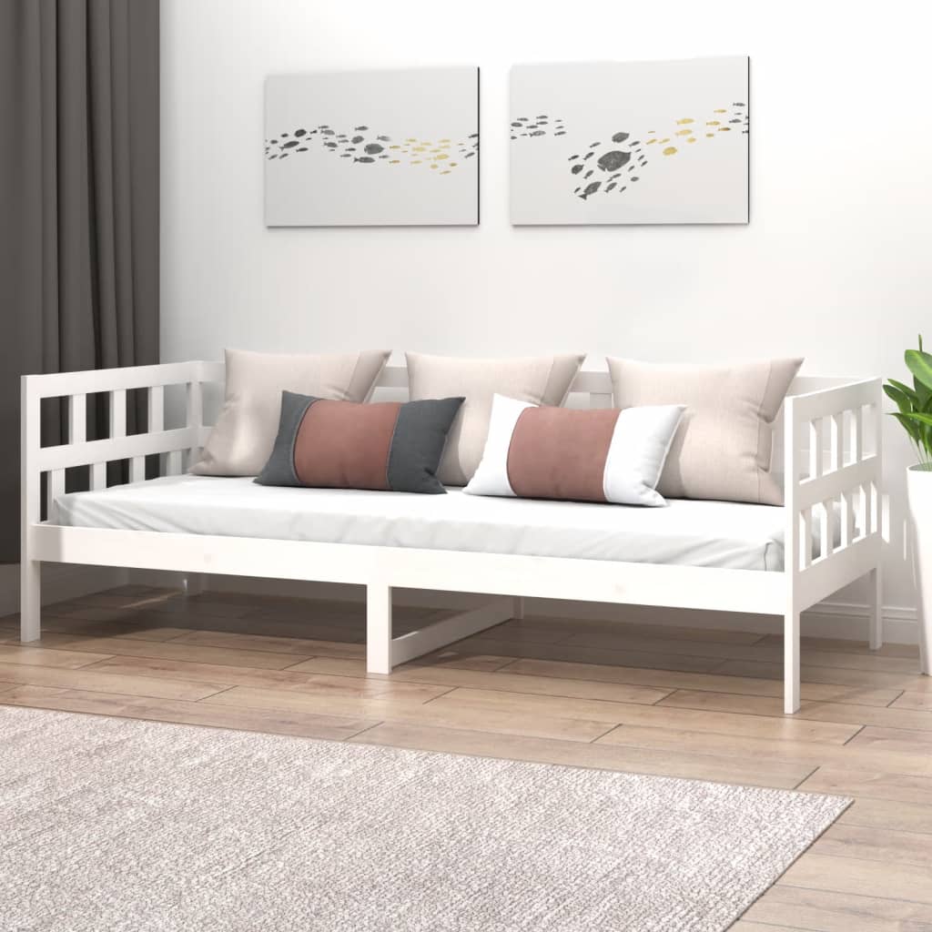 vidaXL Day Bed White Solid Wood Pine 80x200 cm