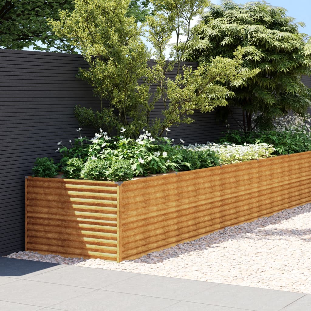 vidaXL Garden Raised Bed 578x100x69 cm Corten Steel