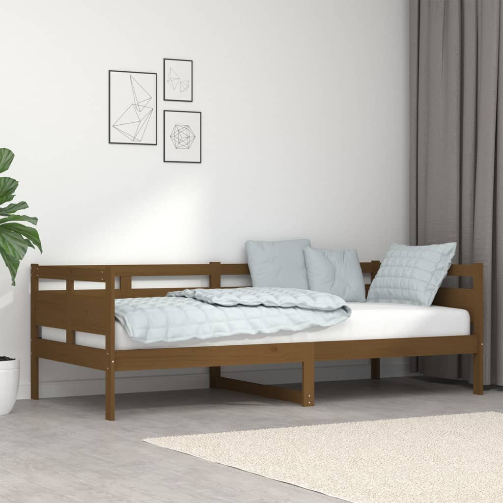 vidaXL Day Bed Honey Brown Solid Wood Pine 90x200 cm