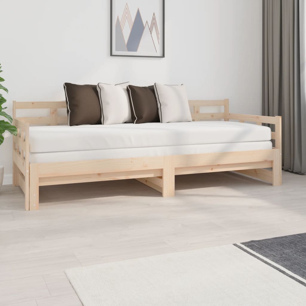 vidaXL Pull-out Day Bed Solid Wood Pine 2x(80x200) cm
