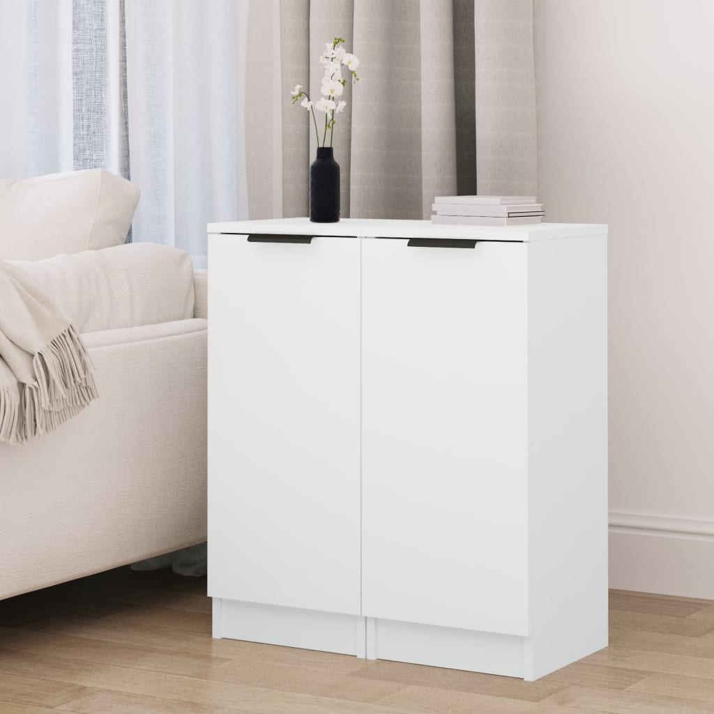 vidaXL Sideboards 2 pcs White 30x30x70 cm Engineered Wood