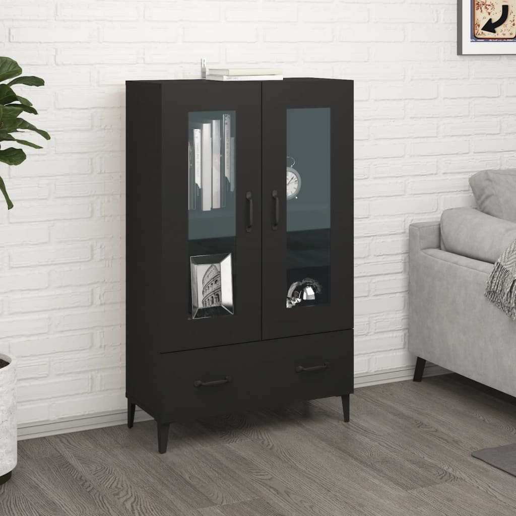 vidaXL Highboard Black 70x31x115 cm Engineered Wood