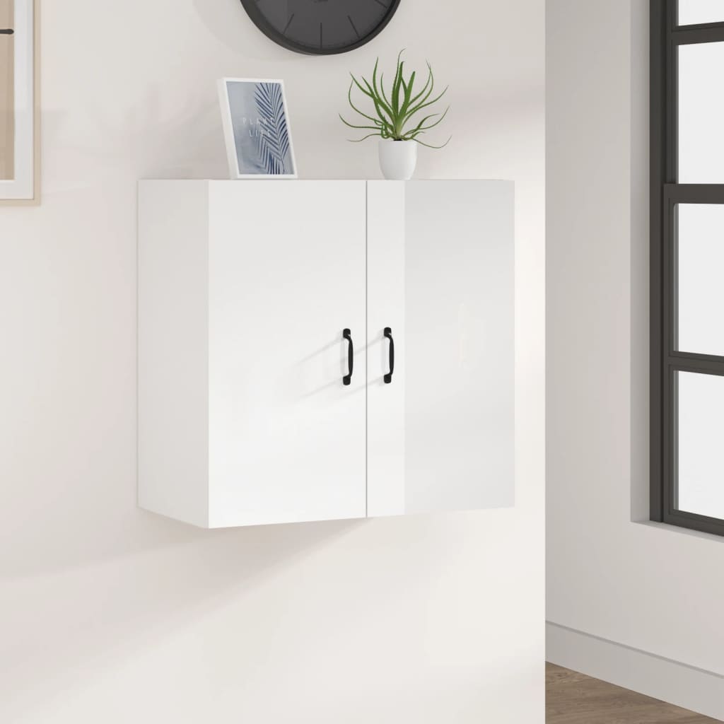 vidaXL Wall Cabinet High Gloss White 60x31x60 cm Engineered Wood