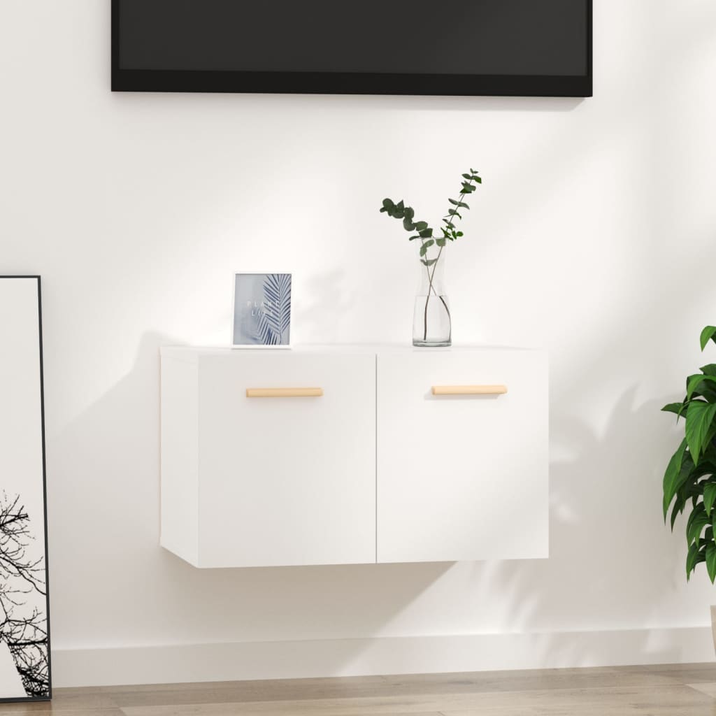 vidaXL Wall Cabinet High Gloss White 60x36.5x35 cm Engineered Wood