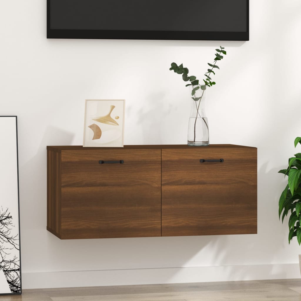 vidaXL Wall Cabinet Brown Oak 80x35x36,5 cm Engineered Wood