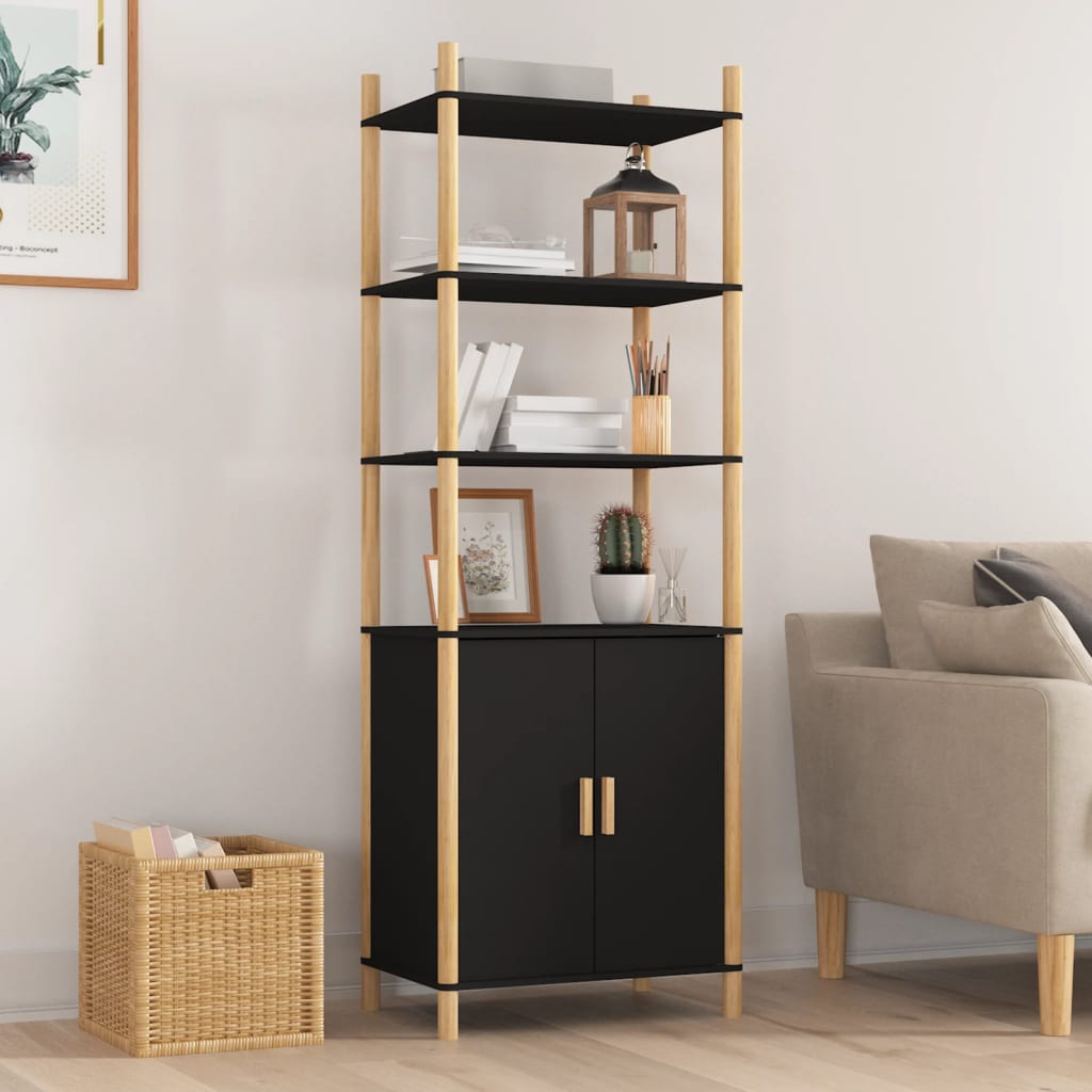 vidaXL Highboard Black 60x40x173 cm Engineered Wood