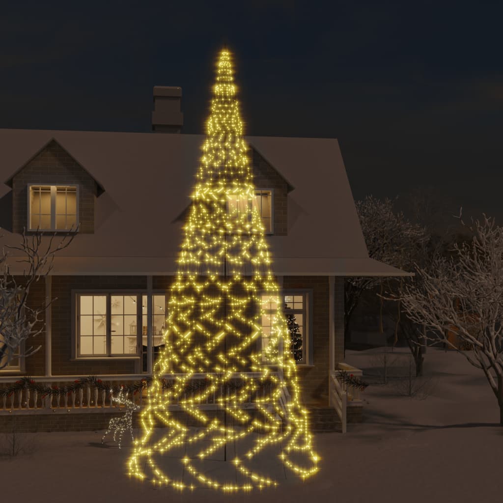 vidaXL Christmas Tree on Flagpole Warm White 3000 LEDs 800 cm