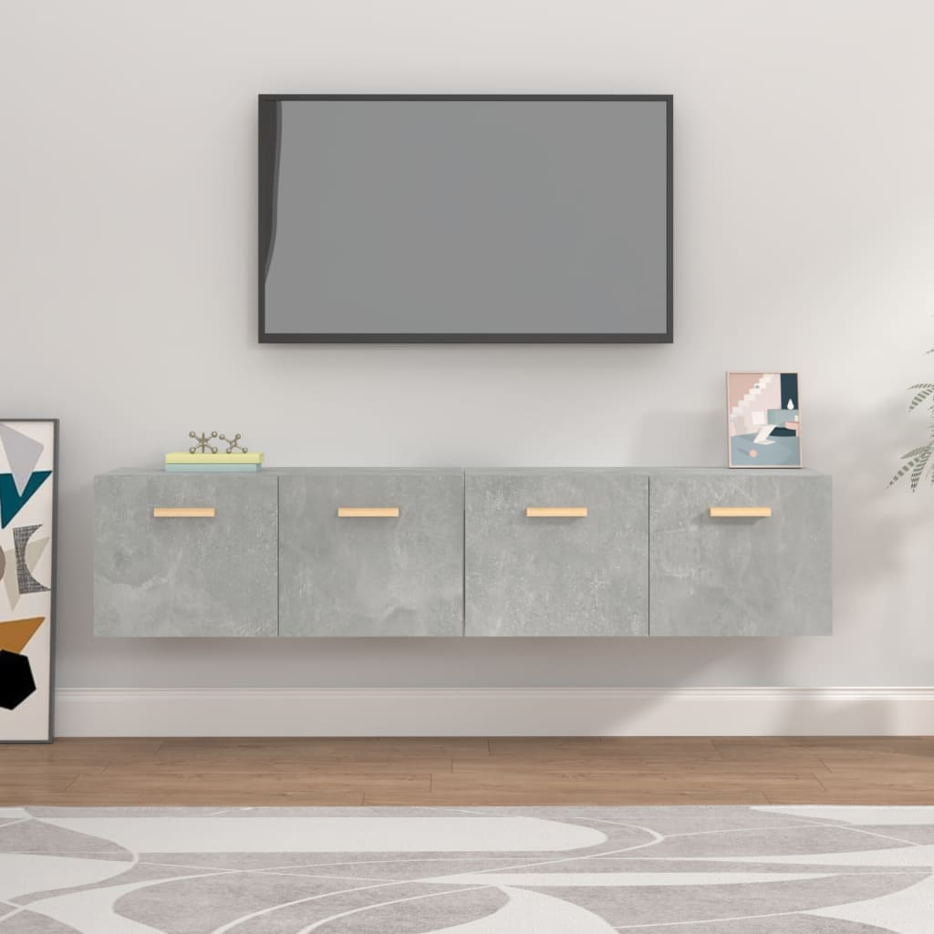 vidaXL Wall Cabinets 2 pcs Concrete Grey 80x35x36.5 cm Engineered Wood