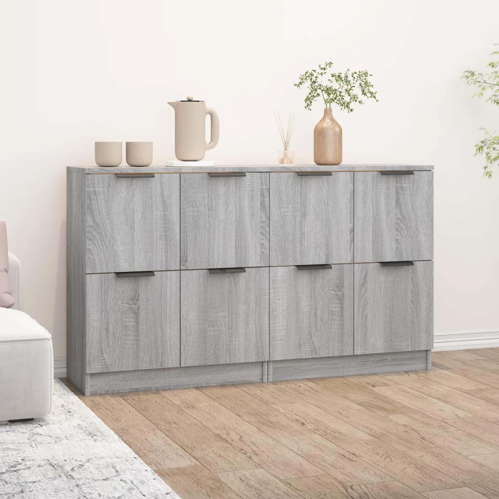 vidaXL Sideboards 2 pcs Grey Sonoma 60x30x70 cm Engineered Wood