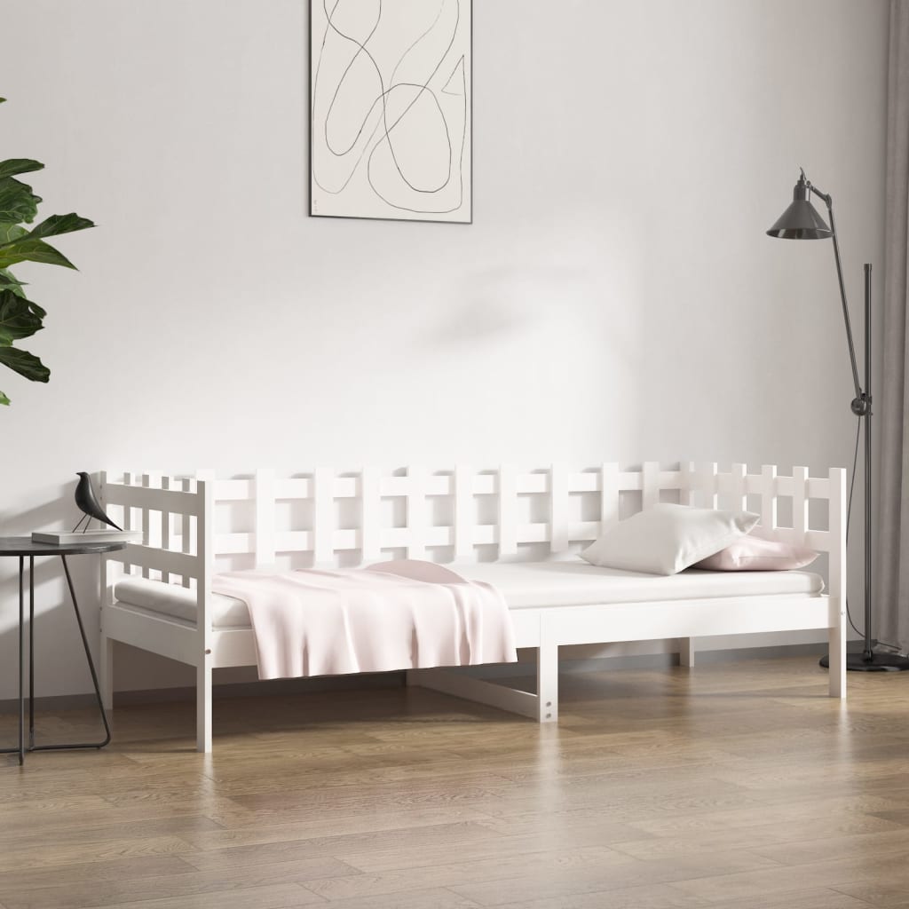 vidaXL Day Bed White 80x200 cm Solid Wood Pine