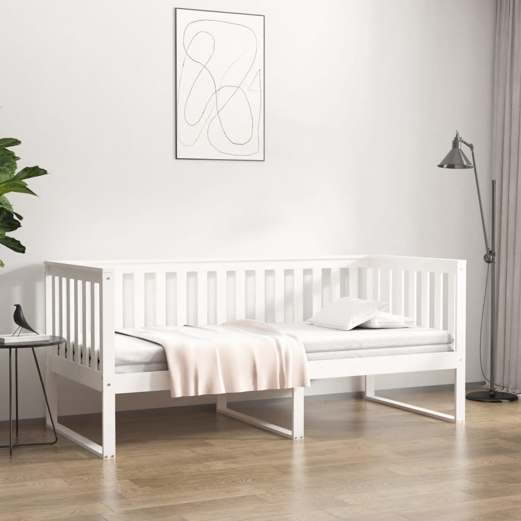 vidaXL Day Bed White 90x190 cm Solid Wood Pine