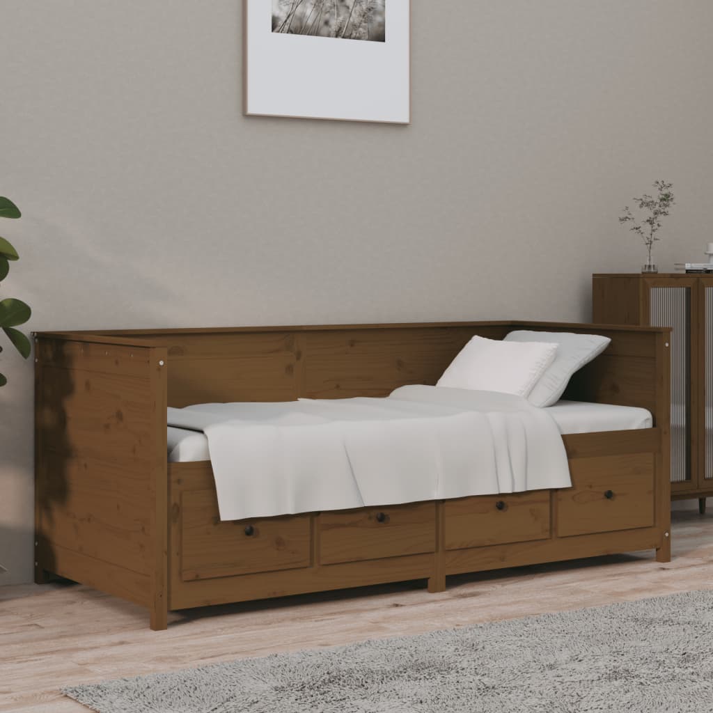 vidaXL Day Bed Honey Brown 100x200 cm Solid Wood Pine