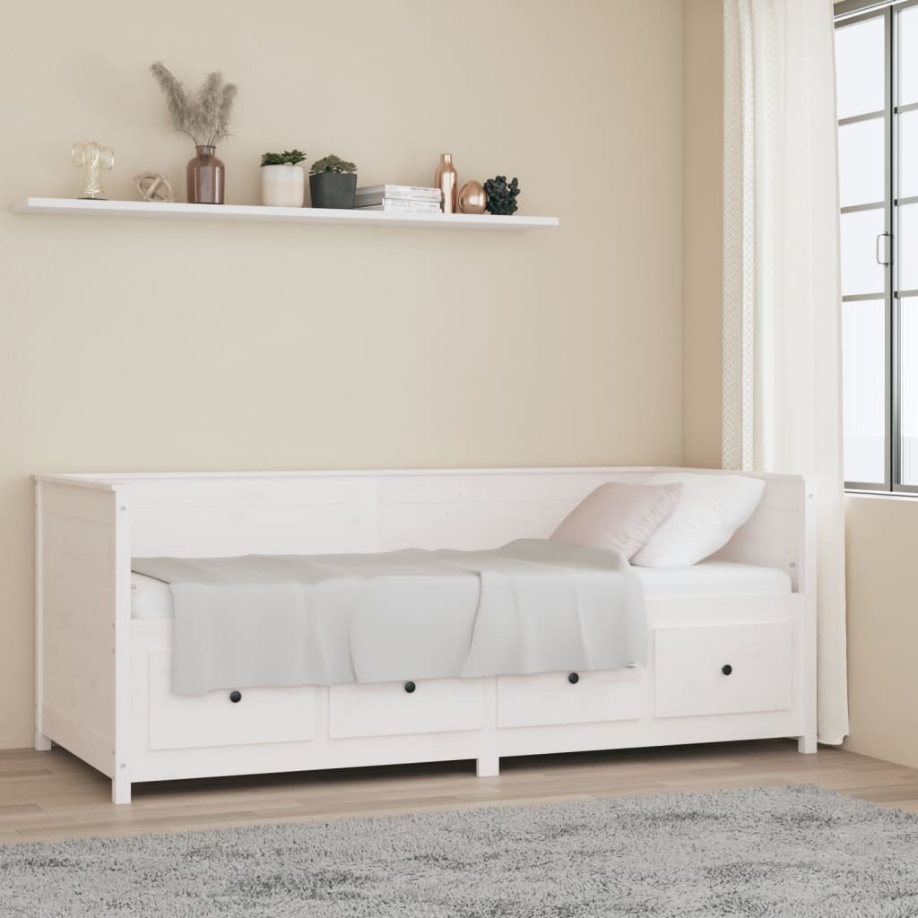 vidaXL Day Bed White 80x200 cm Solid Wood Pine