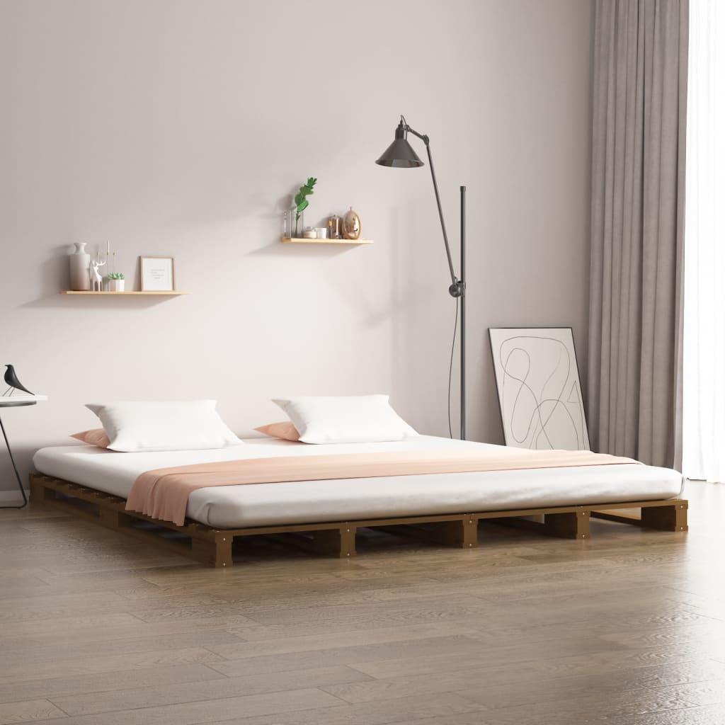 vidaXL Pallet Bed Honey Brown 120x200 cm Solid Wood Pine