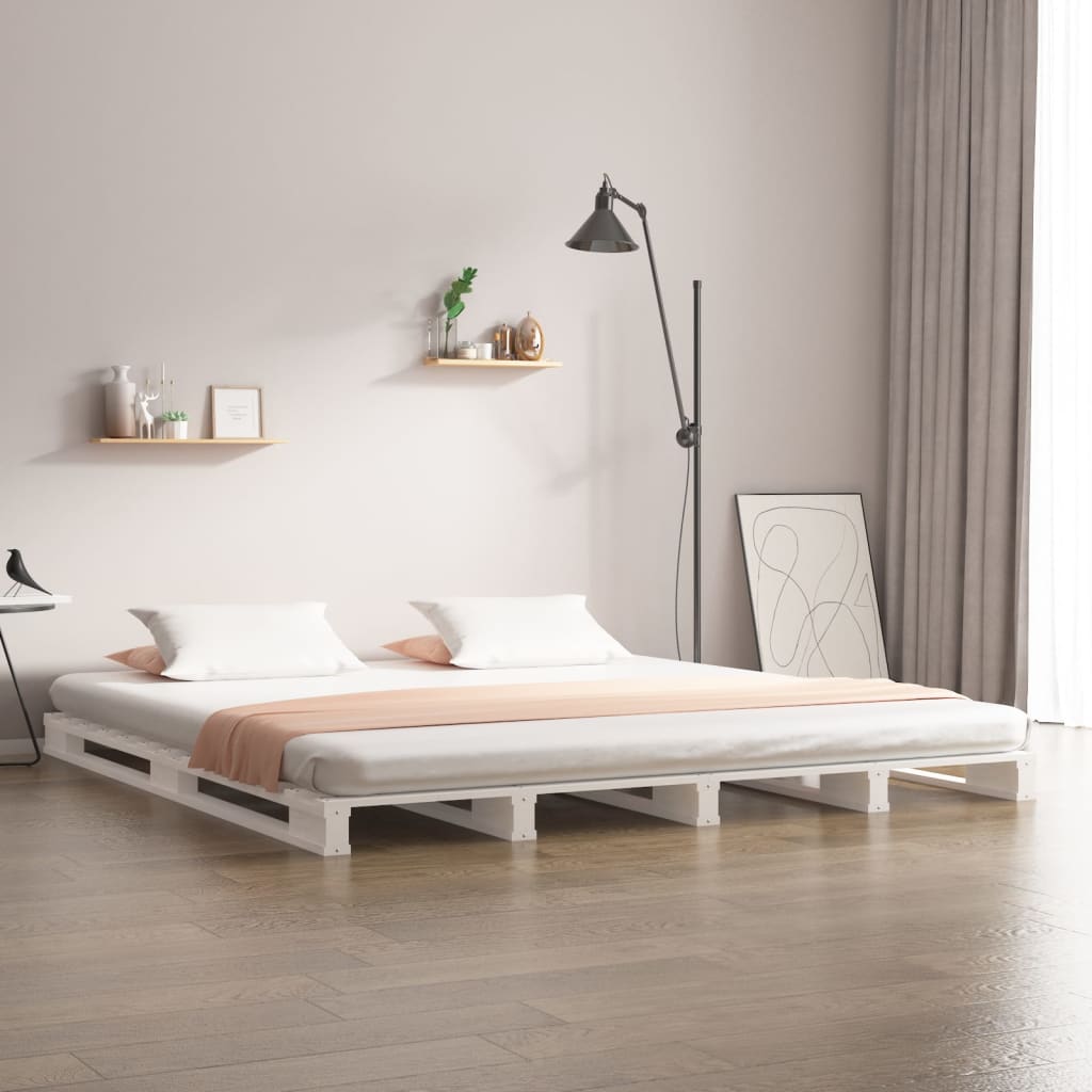 vidaXL Pallet Bed White 120x190 cm Small Double Wood Pine