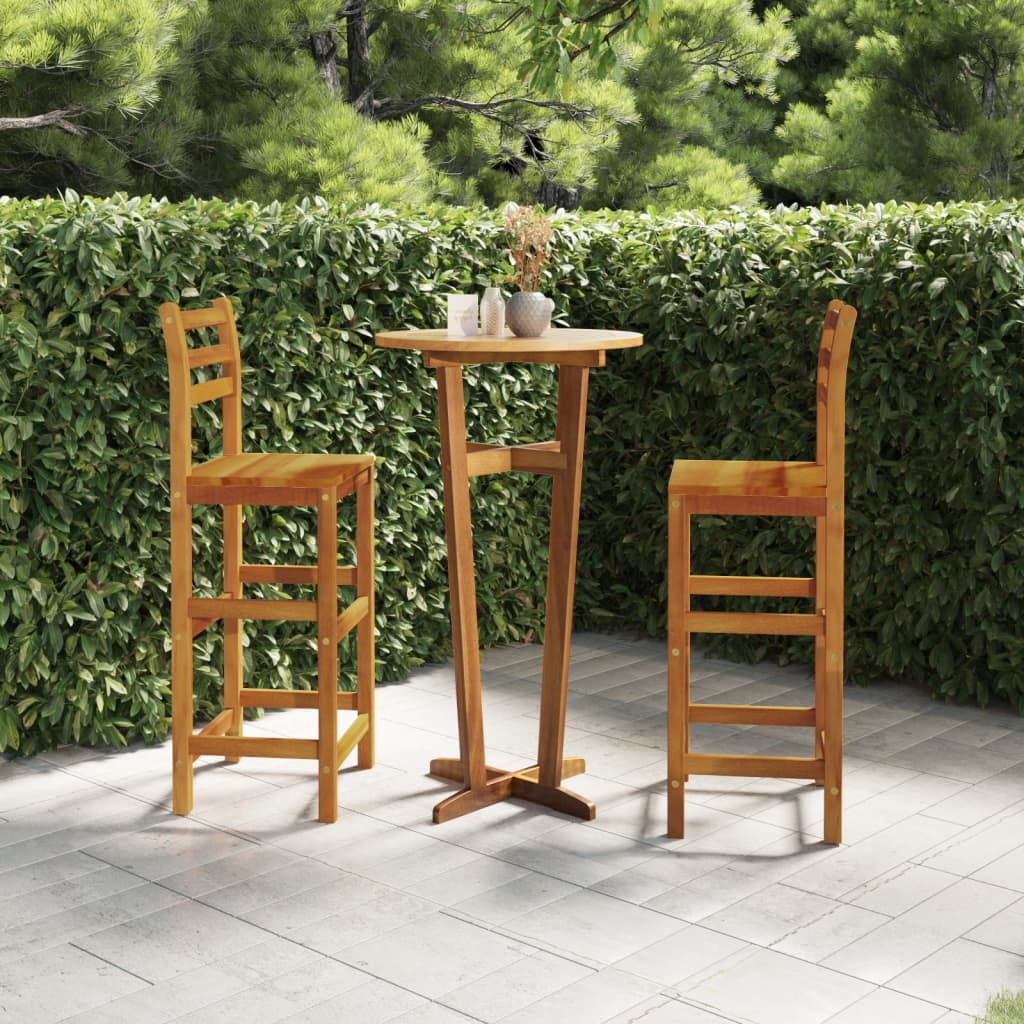 vidaXL 3 Piece Garden Bar Set Solid Wood Acacia
