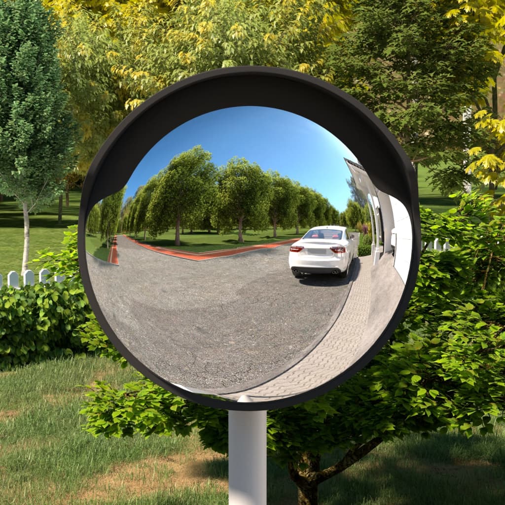vidaXL Outdoor Convex Traffic Mirror Black Ì÷45 cm Polycarbonate
