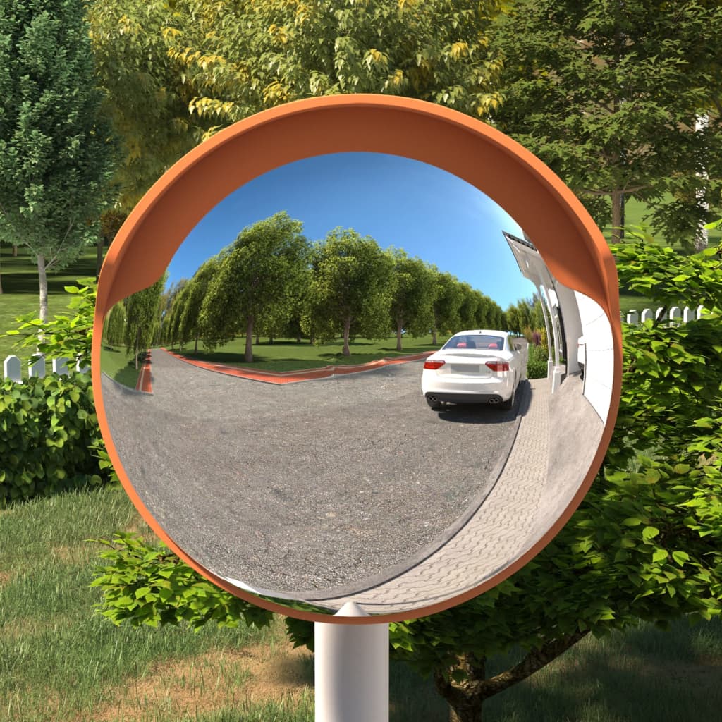 vidaXL Outdoor Convex Traffic Mirror Orange Ì÷30 cm Polycarbonate
