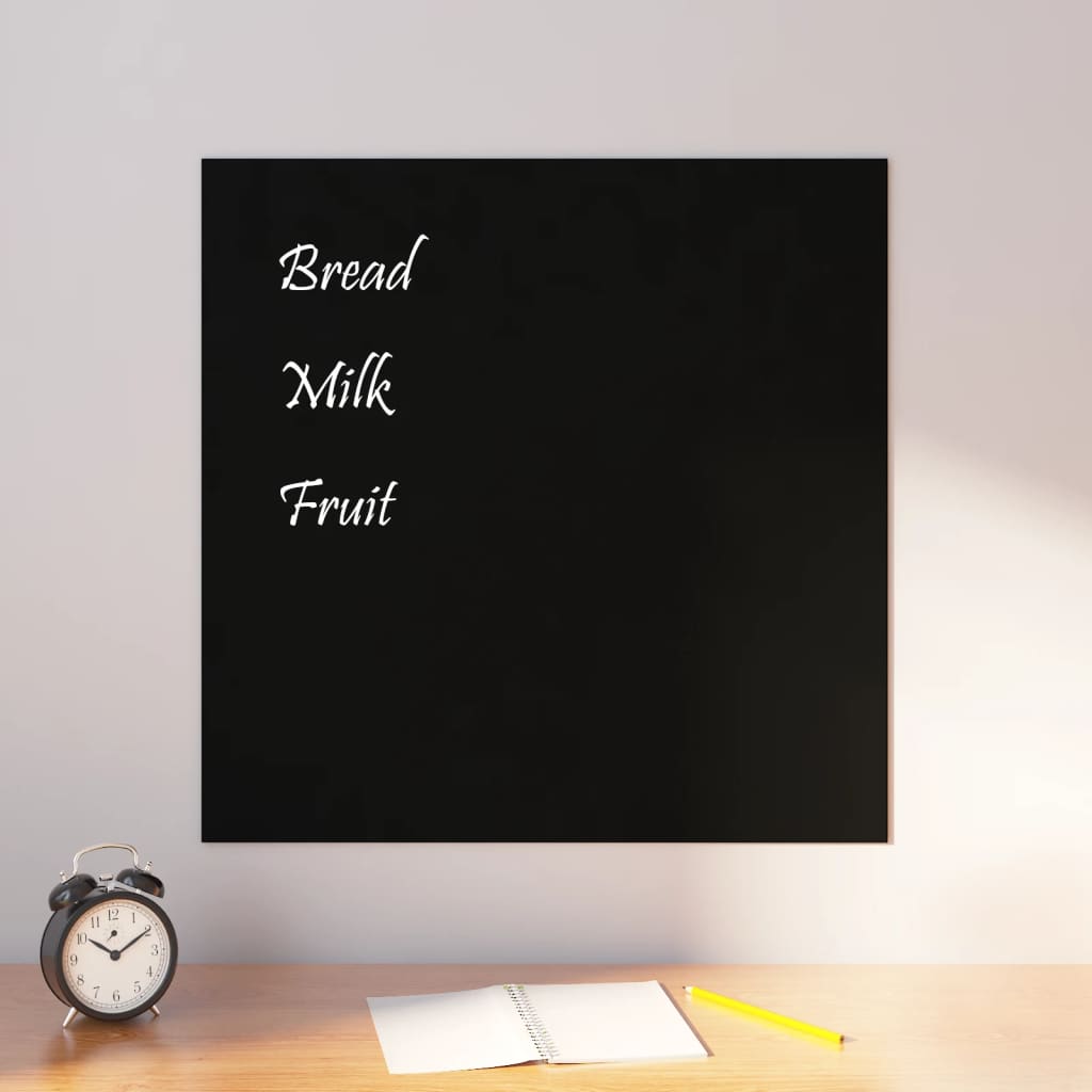 vidaXL Wall-mounted Magnetic Board Black 60x60 cmåÊTempered Glass