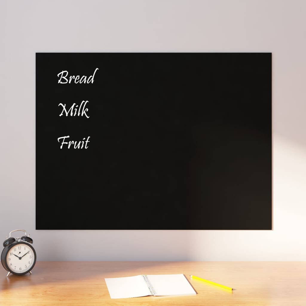 vidaXL Wall-mounted Magnetic Board Black 80x60 cmåÊTempered Glass